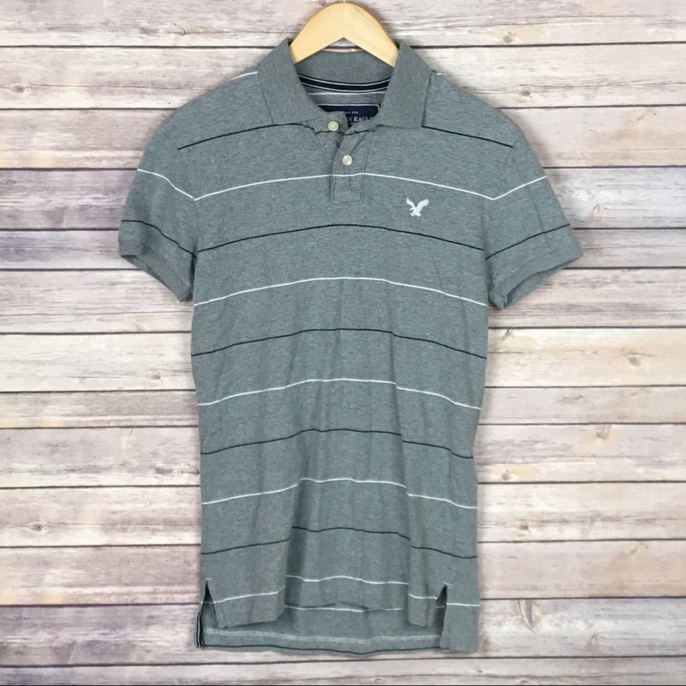 American Eagle Polo Shirt Vintage Fit Gray XS